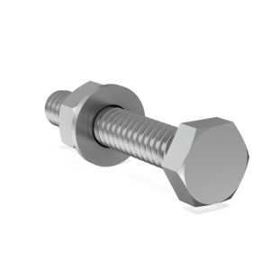 Hex Head Bolt, Nut & Washers - for clear hole CF flanges metric - DN 40 CF (Silver Plated)